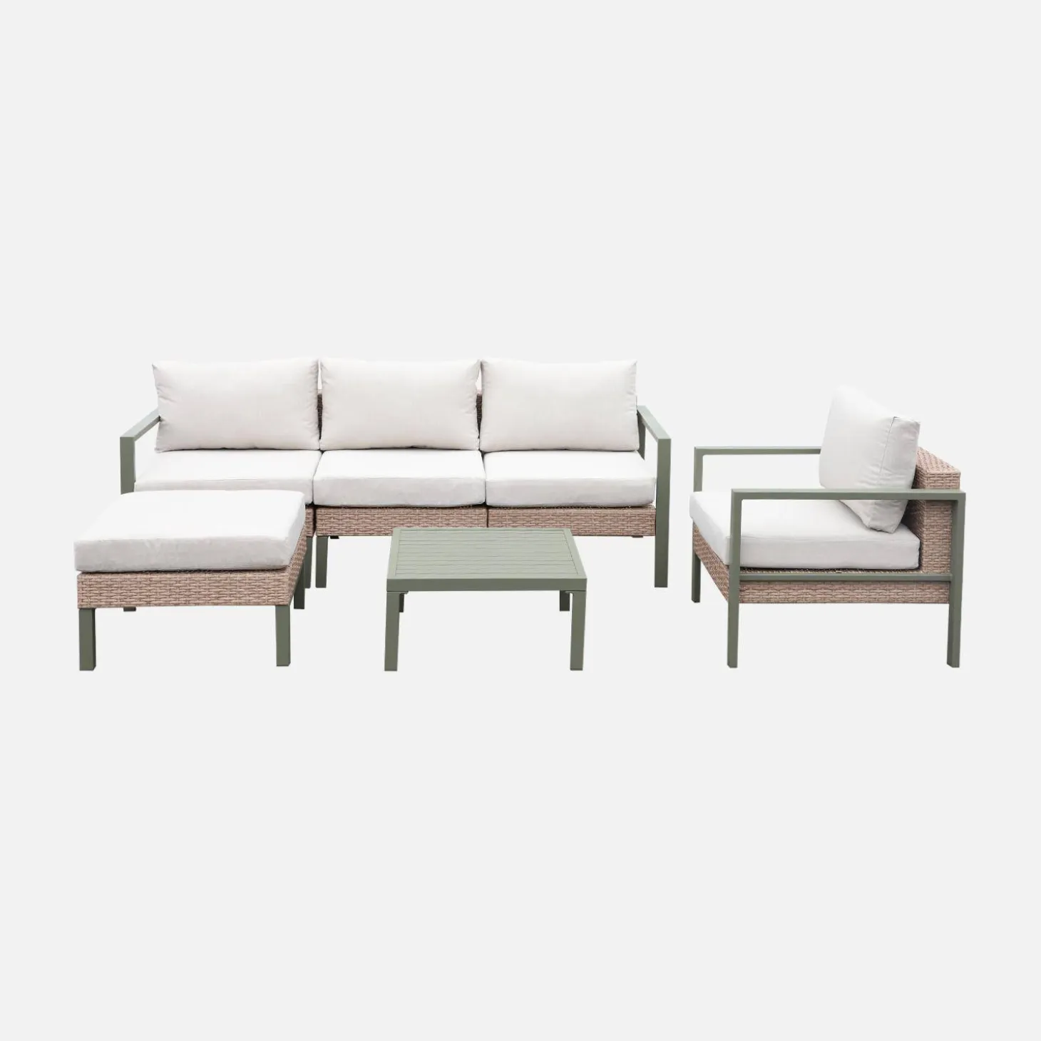 Gartenlounge-Set Aluminium und Polyrattan, 5 Sitzplätze