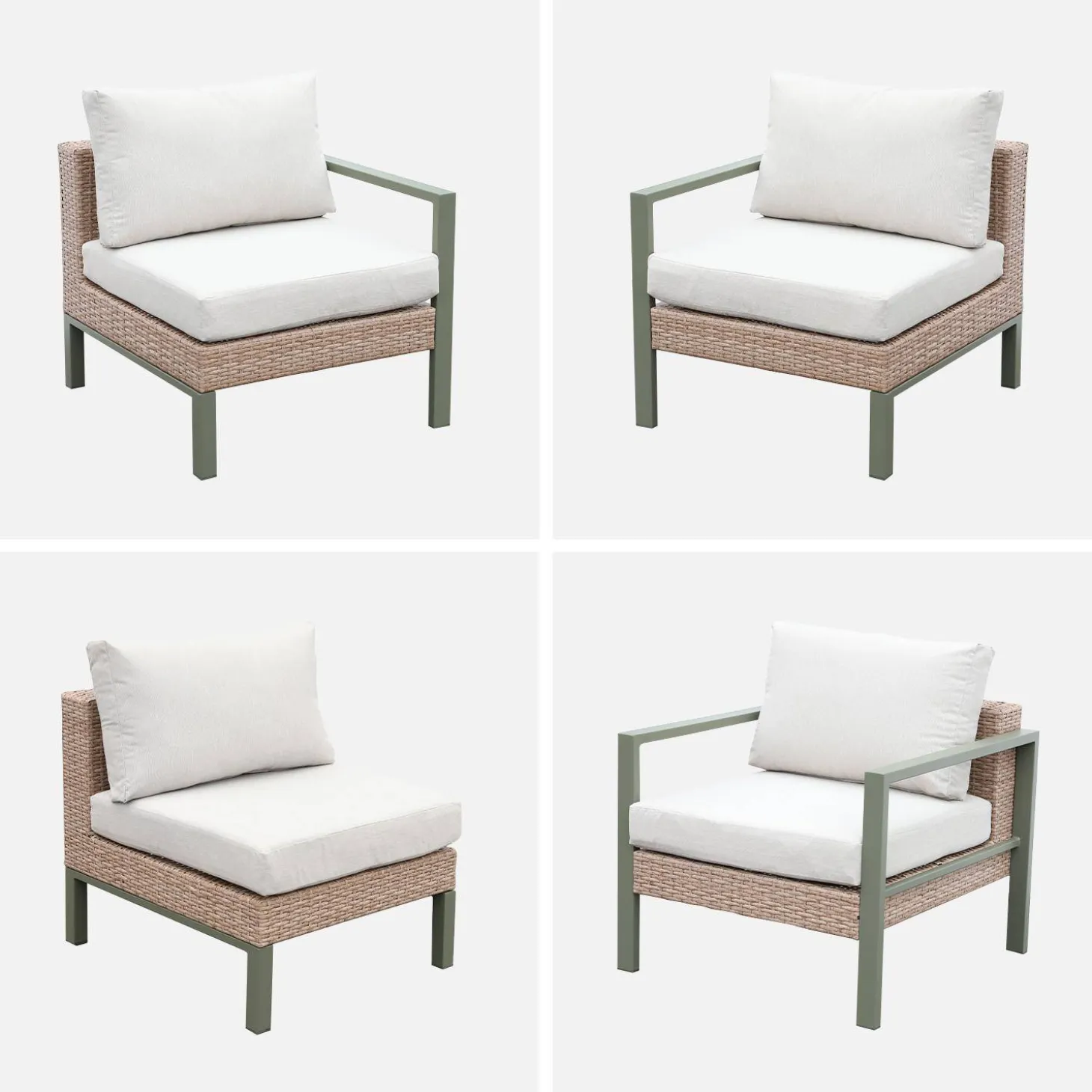 Gartenlounge-Set Aluminium und Polyrattan, 5 Sitzplätze