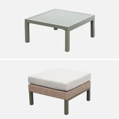 Gartenlounge-Set Aluminium und Polyrattan, 5 Sitzplätze