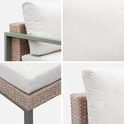 Gartenlounge-Set Aluminium und Polyrattan, 5 Sitzplätze