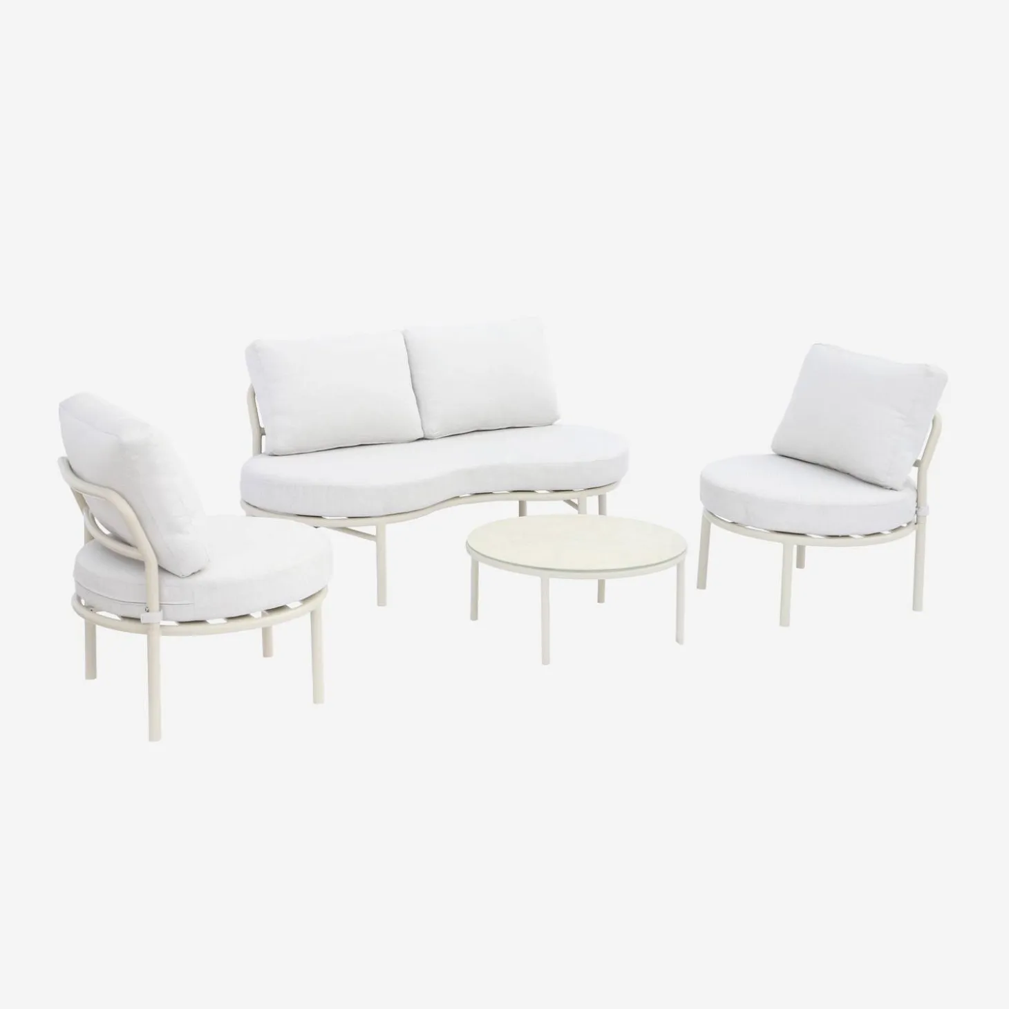Gartenlounge-Set aus Aluminium für 4 Personen