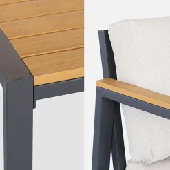 Gartenlounge-Set aus Aluminium und Polywood, 4-Sitzer