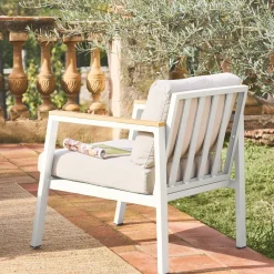 Gartenlounge-Set aus Aluminium und Polywood, 4-Sitzer