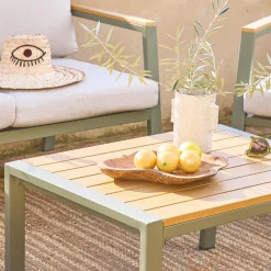Gartenlounge-Set aus Aluminium und Polywood, 4-Sitzer
