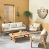 Gartenlounge-Set aus Holz mit Seilbespannung für 5 Personen