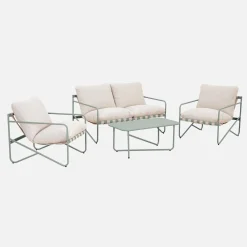 Gartenlounge-Set aus Stahl für 4 Personen