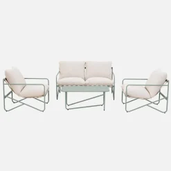 Gartenlounge-Set aus Stahl für 4 Personen