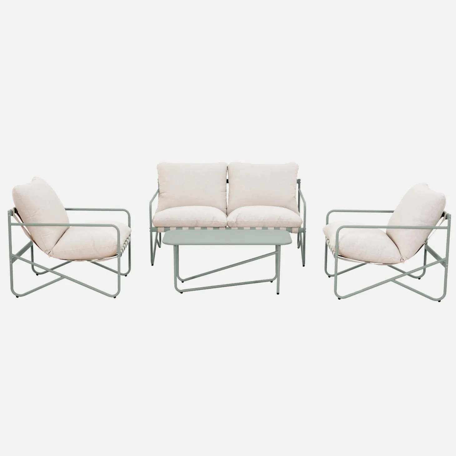 Gartenlounge-Set aus Stahl für 4 Personen