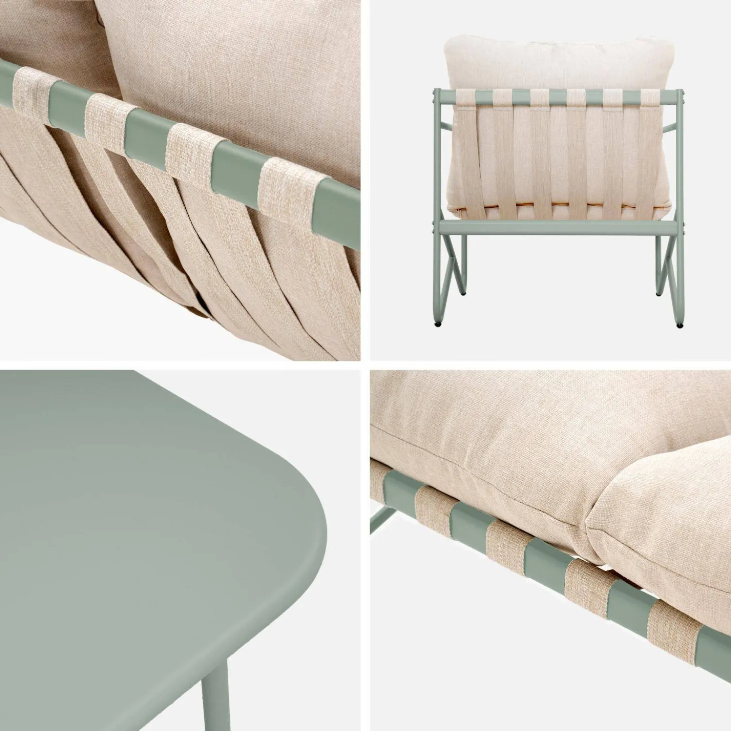 Gartenlounge-Set aus Stahl für 4 Personen