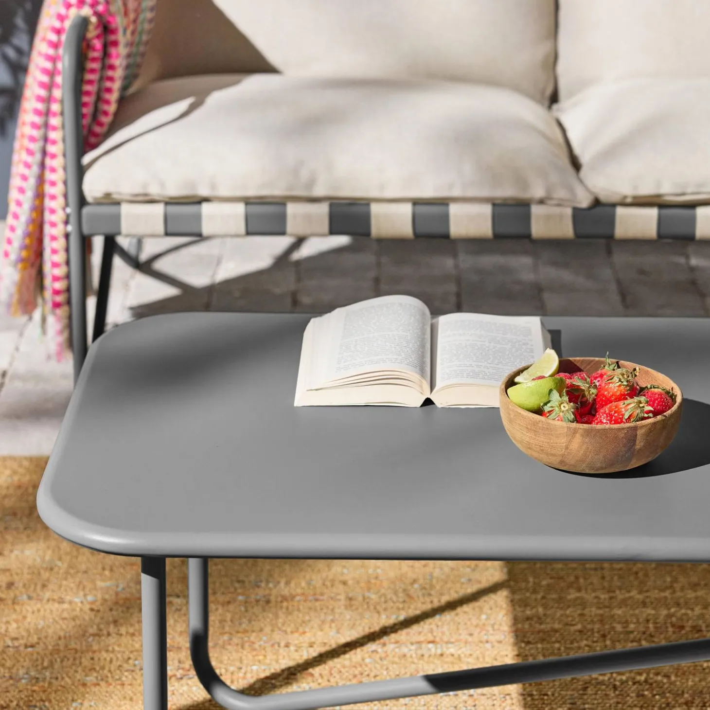 Gartenlounge-Set aus Stahl für 4 Personen