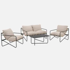 Gartenlounge-Set aus Stahl für 4 Personen