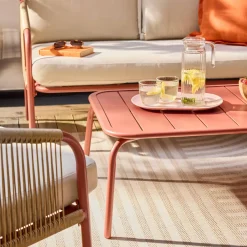 Gartenlounge-Set aus Stahl, für 4 Personen