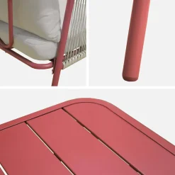 Gartenlounge-Set aus Stahl, für 4 Personen