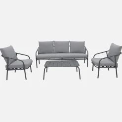Gartenlounge-Set aus Stahl für 5 Personen