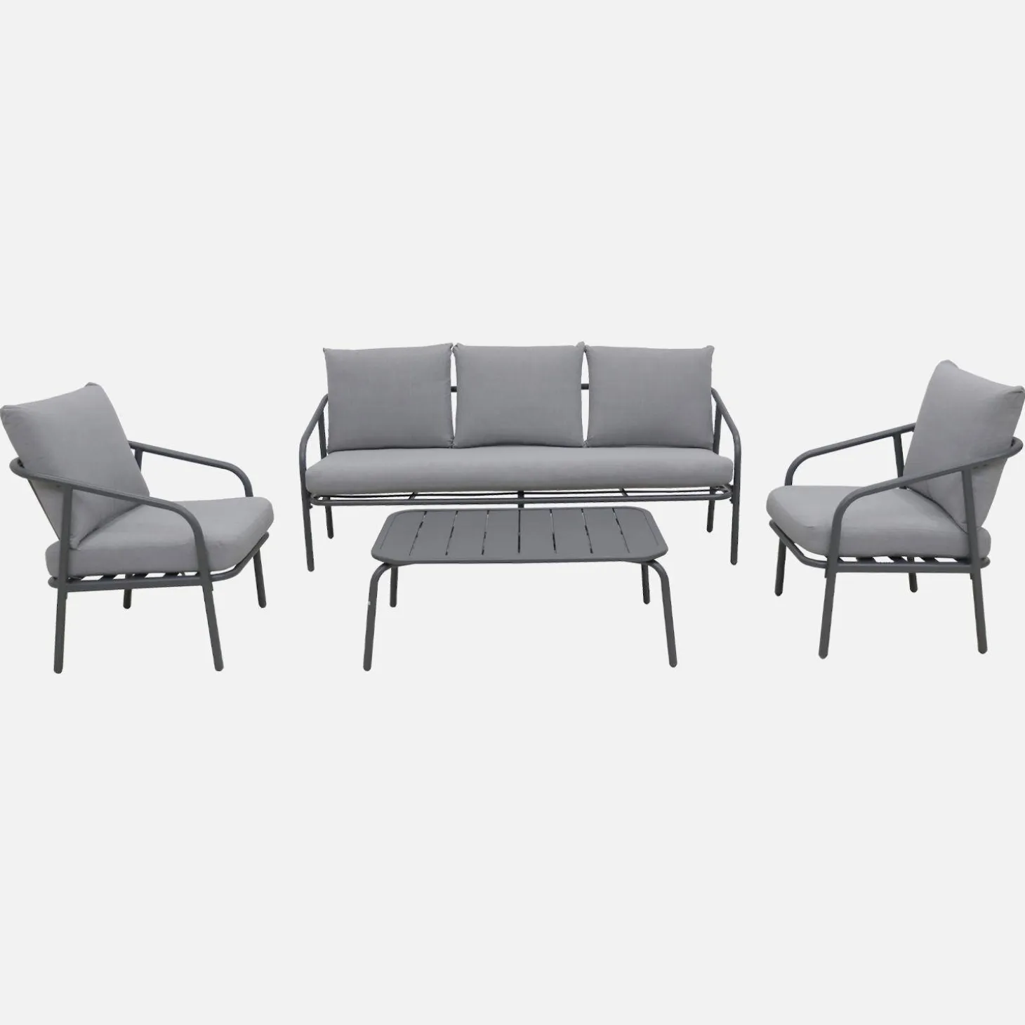 Gartenlounge-Set aus Stahl für 5 Personen