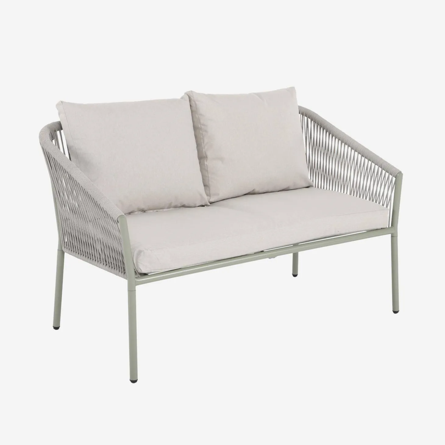 Gartenlounge-Set aus Stahl mit Seilbespannung aus Kunststoff, 4 Plätze