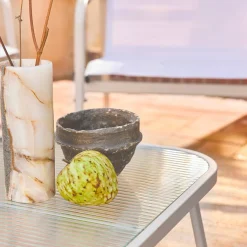Gartenlounge-Set aus Stahl, 4 Plätze