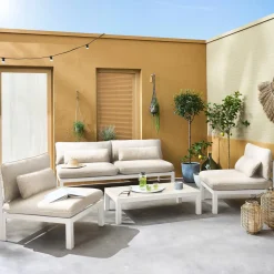 Gartenlounge-Set XXL Aluminium 5-Sitzer