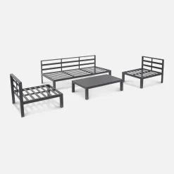 Gartenlounge-Set XXL Aluminium 5-Sitzer