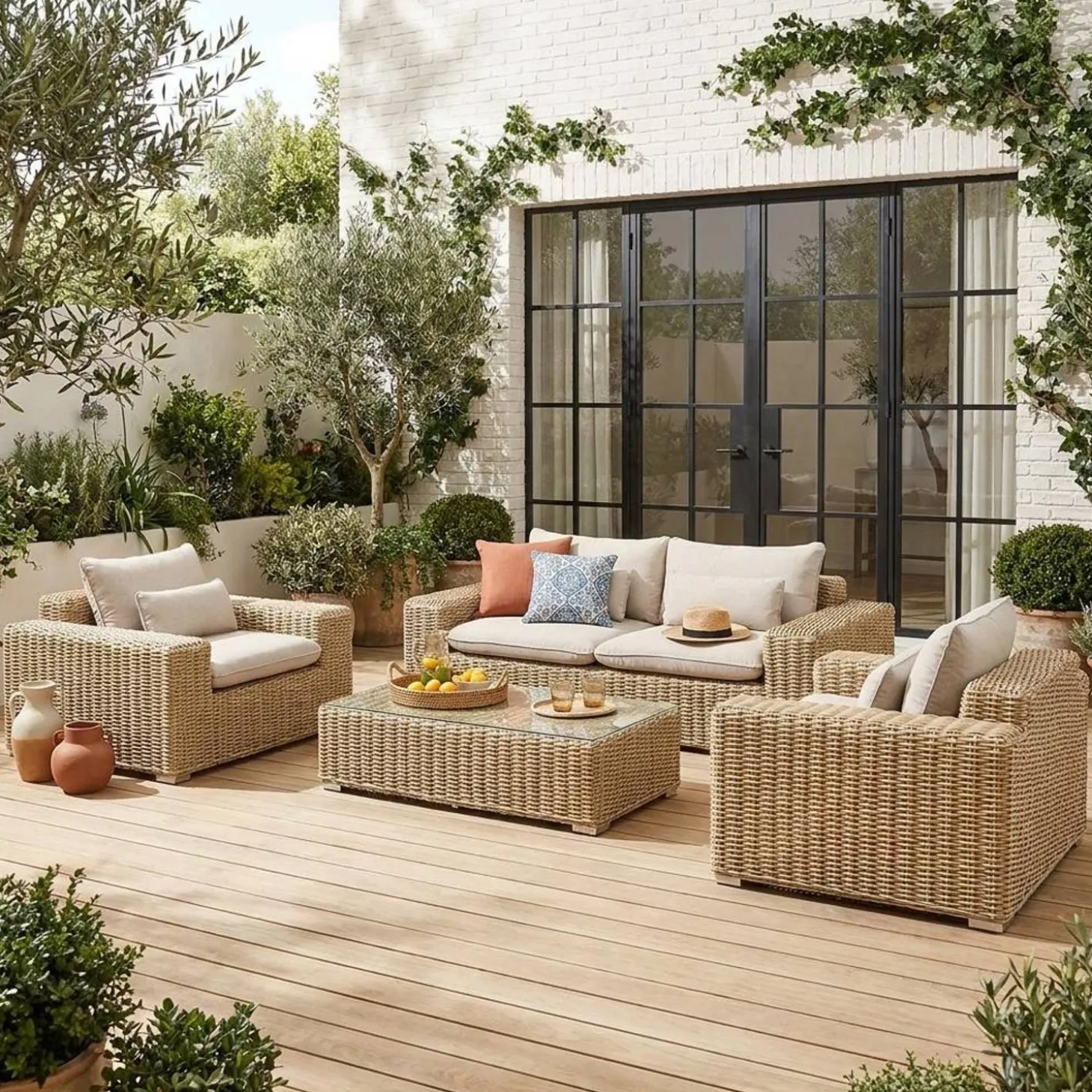Gartenloungeset XXL für 4 Personen - GUBBIO