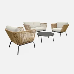 Gartenlounge Singapur mit Sofa und 2 Sesseln