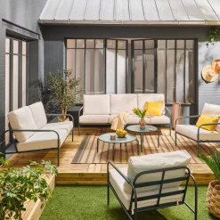 Gartenmöbel aus Stahl, 7 Personen