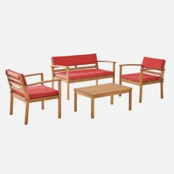 Gartenmöbelset aus Akazienholz für 4 Personen