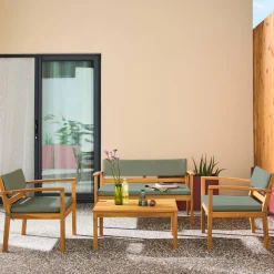 Gartenmöbelset aus Akazienholz für 4 Personen