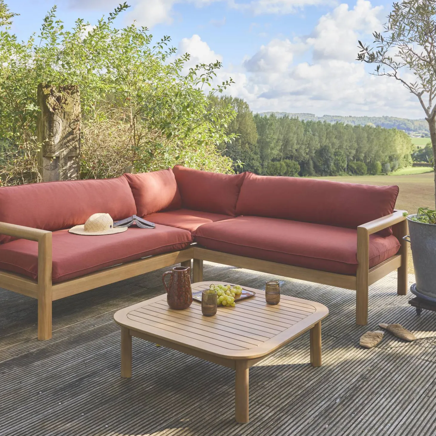 Gartenmöbelset aus Akazienholz für 5 Personen