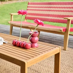 Gartenmöbelset aus Akazienholz und Geflecht für 4 Personen