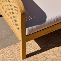 Gartenmöbelset aus Akazienholz und Rattan-Geflecht für 4 Personen