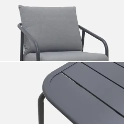Gartenmöbelset aus Metall, 4 Sitzplätze