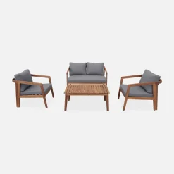Gartenmöbelset für 4 Personen aus Akazienholz