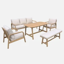 Gartenmöbelset für 7 Personen aus Akazienholz