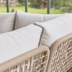 Gartenmöbelset für 5 Personen aus Stahl mit Seilbespannung