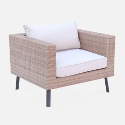 Gartenmöbelset 5 Sitzer aus Polyrattan