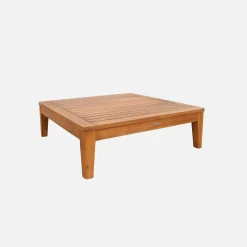 Gartensessel und Couchtisch aus Akazienholz beige