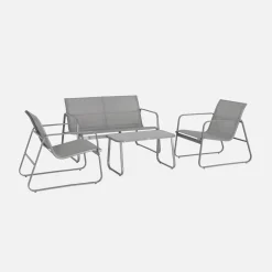 Gartenset aus Metall und Textilene für 4 Personen