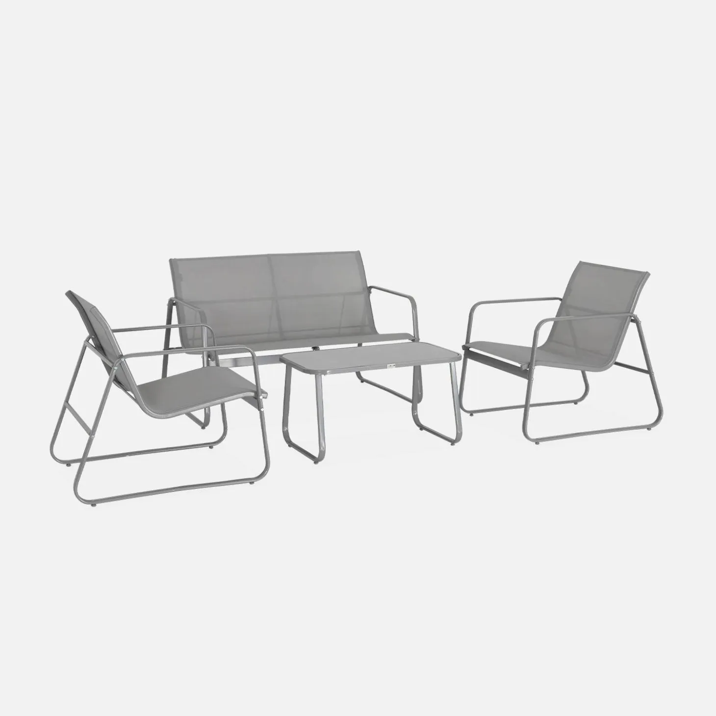 Gartenset aus Metall und Textilene für 4 Personen