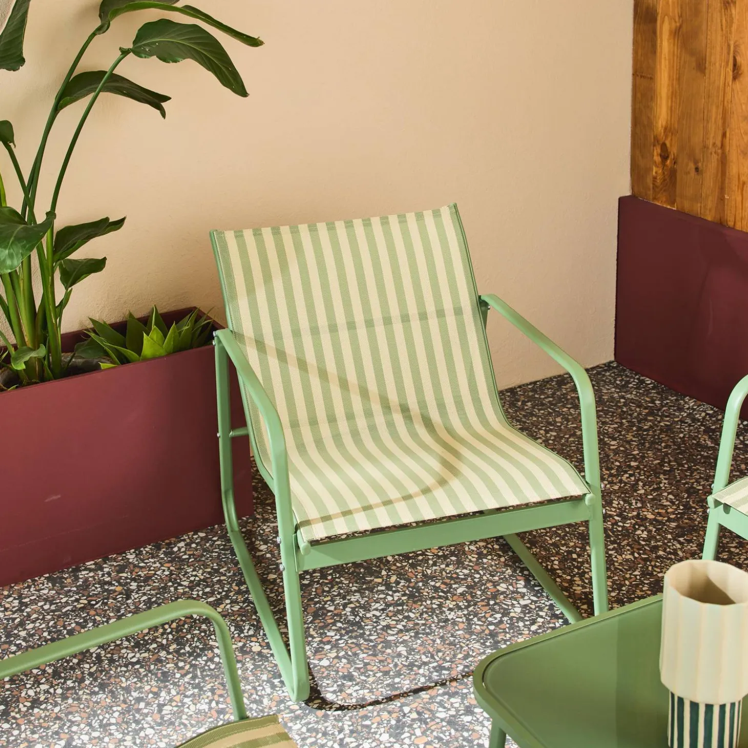 Gartenset aus Metall und Textilene für 4 Personen