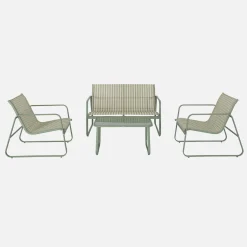 Gartenset aus Metall und Textilene für 4 Personen
