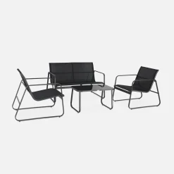 Gartenset aus Metall und Textilene für 4 Personen