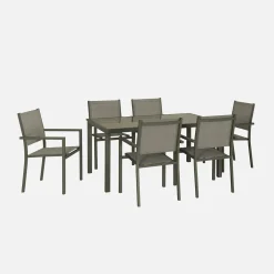 Gartentisch Aluminium + 6 Sessel