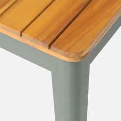 Gartentisch aus Akazie mit abgerundeten Ecken, 10 Stühle