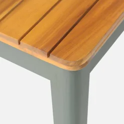 Gartentisch aus Akazie mit abgerundeten Ecken, 8 Stühle