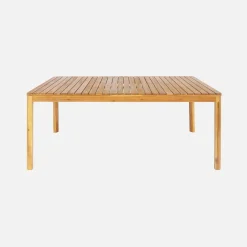 Gartentisch aus Akazie mit abgerundeten Ecken, 8 Stühle