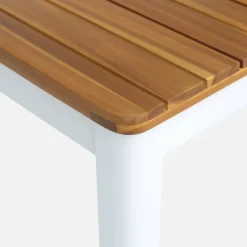 Gartentisch aus Akazie mit abgerundeten Ecken, 10 Stühle