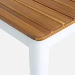 Gartentisch aus Akazienholz mit abgerundeten Ecken, 6 Plätze