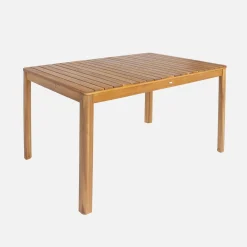 Gartentisch aus Akazienholz mit abgerundeten Ecken, 6 Plätze