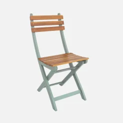 Gartentisch aus Akazienholz mit abgerundeten Ecken, 6 Stühle